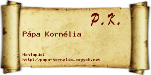 Pápa Kornélia névjegykártya