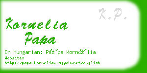 kornelia papa business card